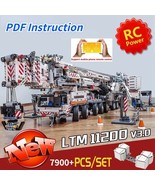 Liebherr LTM 11200 Crane with Power Functions Building Blocks RC MOC Bri... - $712.79