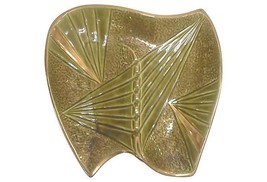 Mid Century Modern Olive Green Atomic Ceramic Ashtray - £147.42 GBP