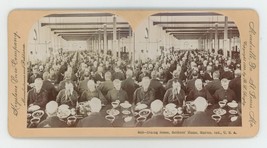 c1900&#39;s Real Photo Stereoview Dining Room, Soldiers&#39; Home, Marion IN Veterans - £7.42 GBP