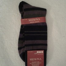 Dress socks 6 12 Merona Multi Stripes Chalk Violet purple blue green - £7.13 GBP