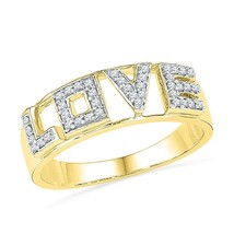 0.2CT Rund Künstlicher Diamant Liebe Ehering Gelbgold Versilbert - £167.40 GBP