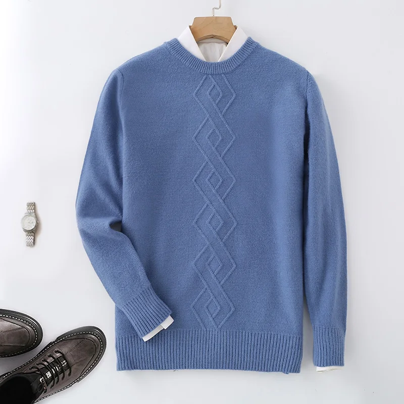 Autumn Winter Cashmere  Men Pullover O-Neck Soft Warm  Cashmere   s - £56.19 GBP