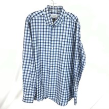 Mens Size XL Eton Blue Black Cream Checks Fine Twill Shirt - $42.13