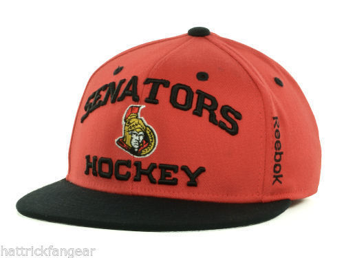 Ottawa Senators Reebok M254Z NHL FVF Stretch Fit Flat Bill Hockey Cap Hat S/M - $20.85