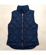 J Crew Navy Blue Down Filled Quilted Puffer Full Zip Vest - Women&#39;s Size... - $480.34 MXN