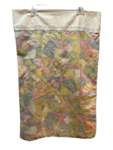 Fieldcrest perfection patchwork print vintage pillowcase yellow pink blue + lace - £7.90 GBP