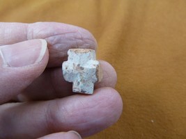 (CR593-19) 5/8&quot; SMALL Fairy Stone CHRISTIAN CROSS Staurolite Crystal MATRIX - £10.25 GBP