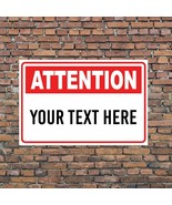 Attention Sign Personalized Aluminum Metal Customize with Text and/or Pi... - €12,06 EUR+