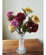 Zinnias w/ Greenery Artificial Flower Stems Beautiful Full Bouquet - £15.57 GBP
