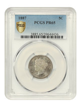 1887 5c PCGS Proof 65 - £405.87 GBP