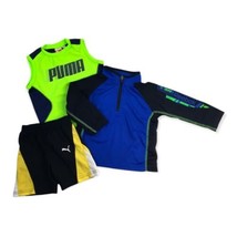 PUMA REEBOK Shirts Shorts LOT Boys 18 months Blue Black Green Athletic Logo Zip - £9.02 GBP