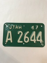 1967 67 Utah Motorcycle License Plate # A 2644 - £195.55 GBP