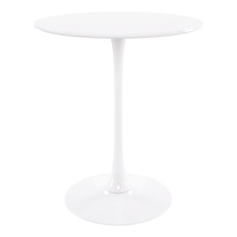 36&quot; White Rounded Manufactured Wood and Metal Bar Table - $939.12 CAD