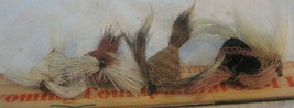 LOT OF 5 Vintage Natural Hair  Fly  Series Fishing Lure  FEATHERS BUMBLE... - £14.33 GBP