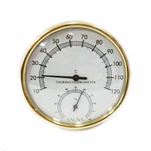 Gold Rimmed Thermometer/Hygrometer 4&quot;Diameter (Celsius only), Free Shipping - £36.44 GBP