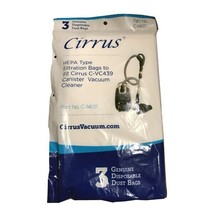 Cirrus Bags VC439 Canister 3Pack HEPA Cloth Type C-14011 Vacuum - £11.84 GBP