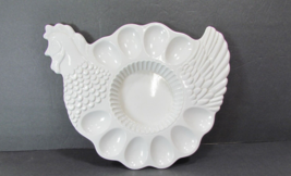 Vintage Teleflora Deviled Egg Platter Dish Plate Chicken Hen Shaped Portugal - $14.99