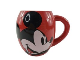 Disney Mickey Mouse Red Black Oval Barrel Coffee Tea Mug Cup - £19.69 GBP