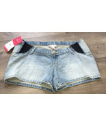 Isabel Maternity Denim Shorts W/ Expandable Side Panels Size 10 NWT - £7.37 GBP