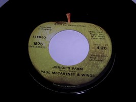 Paul McCartney &amp; Wings Junior&#39;s Farm Sally G 45 Rpm Record Vinyl Apple Lbl 1875 - £8.96 GBP