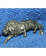 Vintage Florenza Lion pin brooch silver tone rhinestone costume jewelry ... - £9.89 GBP