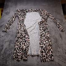 Womens Long Sleeve Animal Cheetah Leopard Print Duster Cardigan Casual - $27.70