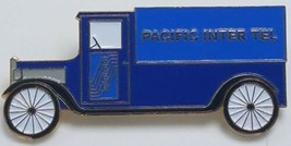 Vintage Pacific Inter Tel Metal &amp; Enamel Telephone Repair Truck Pin 2 1/... - $11.83