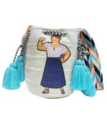 Handmade Wayuu with Beaded Decoration Tote Bag, Woven Mochila, Colombian... - $172.04 CAD