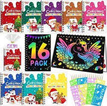 Kids Christmas Gifts 16 Pack Christmas Scratch Notebooks Bulk Party Favo... - £21.68 GBP
