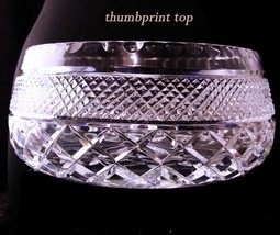 Vintage Heavy large Lead cut glass bowl - BIG serving thumbprint centerpiece Bow - £180.41 GBP