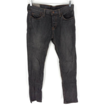 Hollister Mens Slim Straight Jeans Black Dark Wash Pockets Denim 34 x 34 - £13.24 GBP
