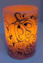 Everlasting Flameless Candle Jack O Lantern Pumpkins Halloween w Spooky ... - $19.34