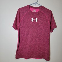 Under Armour Shirt Womens Medium Pink Heatgear Short Sleeve - $13.96