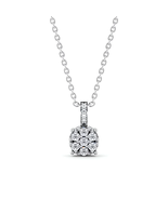 Cluster Round Lab Grown Diamond Pendant 14K White Gold  - €691,56 EUR