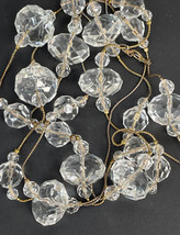 Vtg Art Deco 24kgp Chain Strung Faceted Lucite  Acrylic Long Necklace 60” - £22.25 GBP