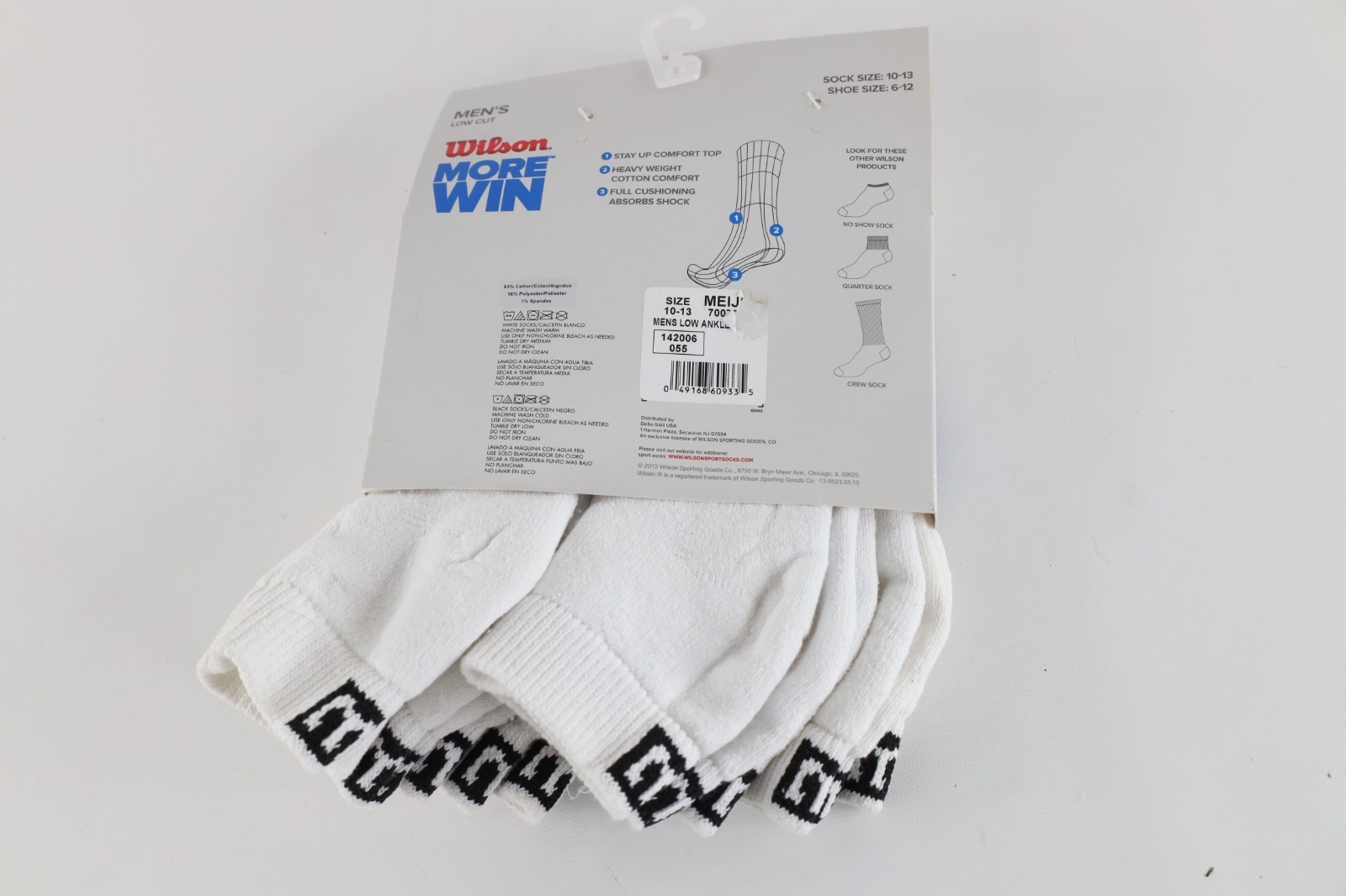 Deadstock Vintage Y2K Wilson Mens 10-13 Pack of 6 Ankle Socks Athletic White Item image 4