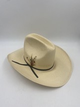 Bradford Western By Resistol Quarter Horse Natural Cowboy Hat Feather 6 3/4 - £18.06 GBP