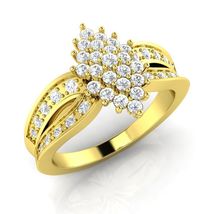 14k Yellow Gold Finish Round Marquise Shape Wedding Engagement Ring - £66.21 GBP