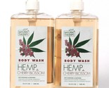 2 Bottles Natural Therapy 33.8 Oz Hemp &amp; Cherry Blossom Soothing Body Wash - £27.52 GBP
