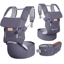 Infant Baby Wrap Carrier with Stool -All Positions Baby Carrier, Baby Hip (Grey) - £25.11 GBP