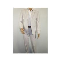 Men Seersucker Suit By Adolfo Stripe Casual Dressy Summer Suit 2 Button C624 Tan image 4