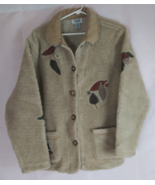 Vintage Teddi Women&#39;s Button-Up Fleece Fall Leaves Sweater Jacket Size L... - €16,52 EUR