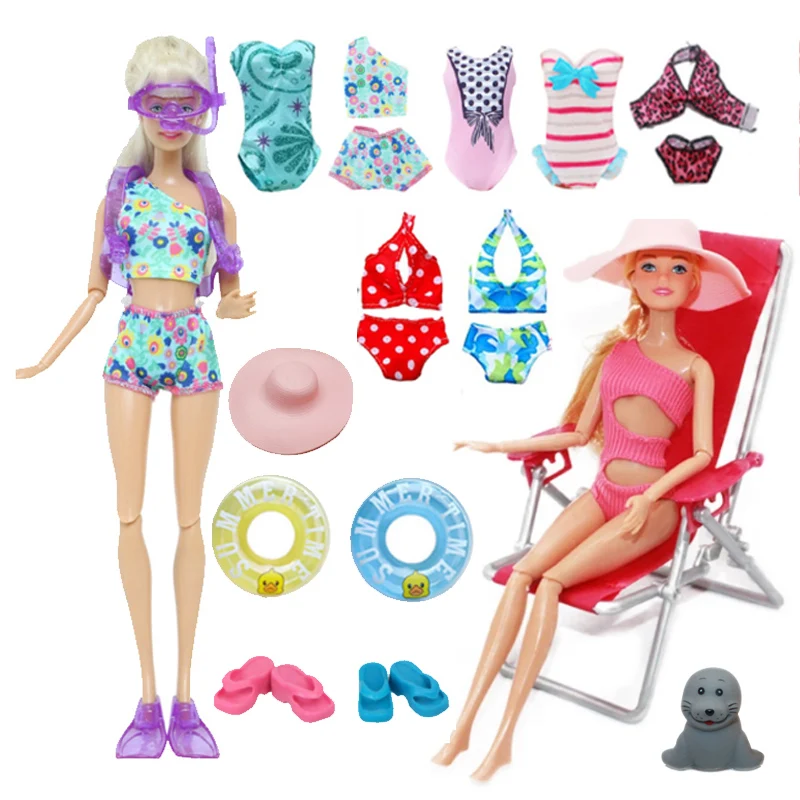 4Pcs Set Funny Clothes and Accessories Summer Swimwear for 30cm/11.5&#39;&#39; Dolls - £8.77 GBP+