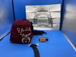 Vintage Rajah Shriners Mens Fez Hat With Tassle And Accessories. - £22.42 GBP