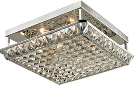 Flush-Mount Light DALE TIFFANY IBIZA 3-Light Polished Chrome Crystal Metal - $349.99