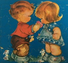 Sifo Tray Puzzle 1961 Boy &amp; Girl Sharing an Ice Cream Cone Childrens Pre... - £11.80 GBP