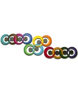 Colorful Abstract Circles w/ Mirrors wall sculpture, contemporary Modern... - $479.67 CAD