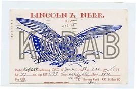 QSL Card K0BAB Lincoln Nebraska 1956 - $13.86