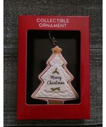White Ceramic Christmas Tree Ornament by Ganz &quot;Merry Christmas&quot; New - €12,21 EUR