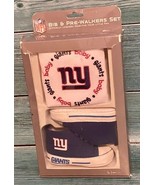 NFL New York Giants Football Bib &amp; Pre-walkers Sneakers Set Size 0-6 Mon... - £22.41 GBP